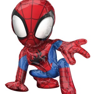 Spidey and His Amazing Friends Birthday Balloon Bouquet – Officially Licensed Party Decorations AirFilled Spidey Sit