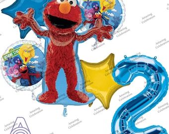 Elmo Balloon Bouquet - Sesame Street Birthday Party Decoration