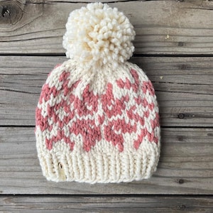 Pink Snowflake Beanie