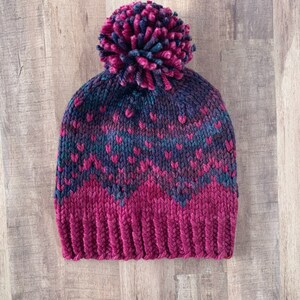 MODÈLE! Motif de bonnet épais et léger Alpine Sky