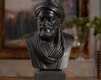 Ibn Sina Avicenna Bust Statue – 3D Printed Bust of Persian Polymath, Islamic Golden Age Philosopher, Scientist, Physician