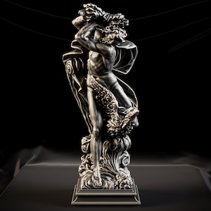 Zeus Statue Resin Figurine • Hand‑Painted 3D Printed Resin • Greek God of Lightning & Eagle • Lednice Castle Garden Tribute