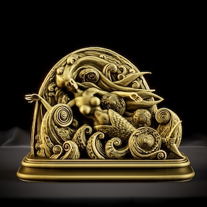 Donaumädchen Statue | Danube Mermaid Hand-Painted Resin Piece | Viennese Art Replica | Mermaid Figurine | Mythical Decor