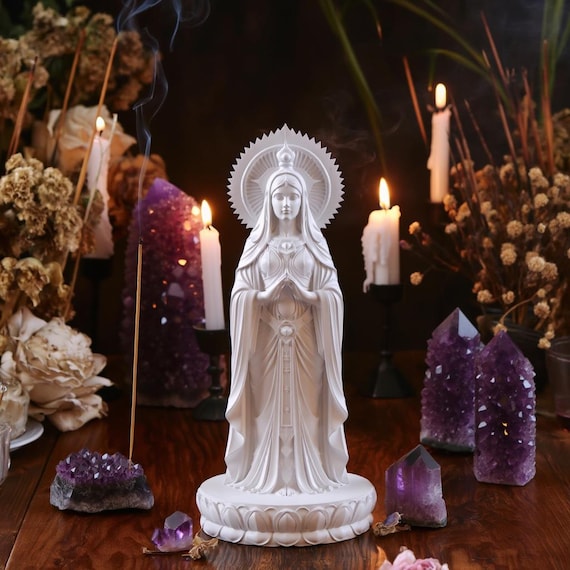 Barbelo Gnostic Goddess Statue – Sacred Feminine Divine Emanation Sculpture – Esoteric Spiritual Altar Decor, Mythic Art