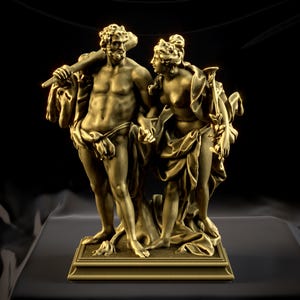 Resin Herkules Kalliope Statue Mythology Figurine Hercules Calliope Classical Greek Roman Art Decor Hand Painted Resin