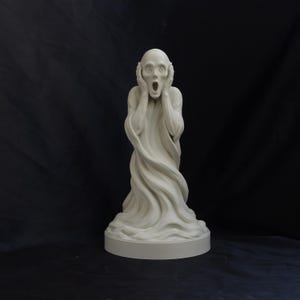 Statue inspirée du Cri, sculpture d'Edvard Munch, décoration intérieure expressionniste, figure existentielle, figurine d'art imprimée en 3D en PLA blanc, cadeau