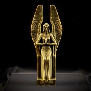 Praying Angel with Folded Hands Resin Statue • Hand-Painted Classical Angel Figurine • Gothic Decor • Peaceful Resin Statuette Art Replica