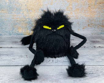 OOAK doll, monster cat plush toy, pretty scary dolls, baby toy, creepy cute doll, zombie cat doll, cat plush, art doll animal, kids toys.