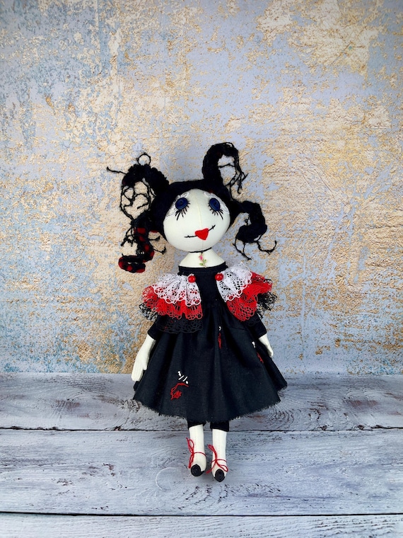 OOAK Doll, Monster Doll, Pretty Scary Dolls, Gothic Emo Dolls