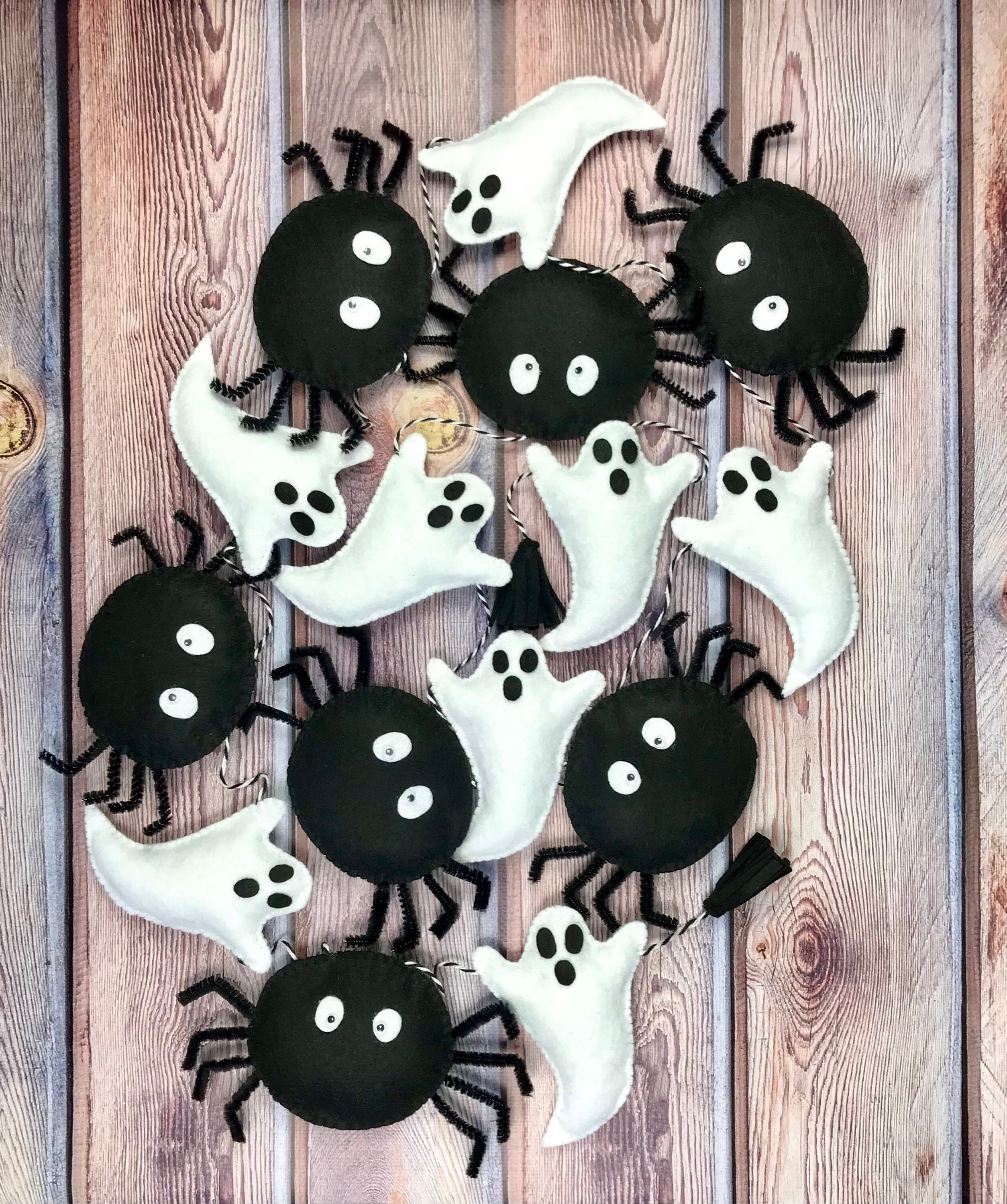 Halloween felt garland 15 items autumn decor Halloween Etsy