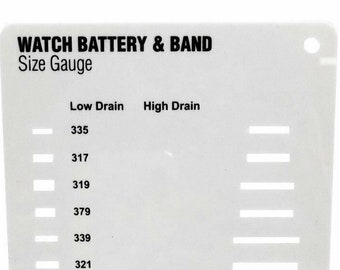 Watch Battery Band Gauge Chart Sizer Repair Renata Energizer Measuring Tool