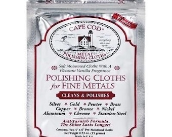 Cape Cod Metal Polishing Cloths Foil Pouch Brand New #8821 Two Cloths