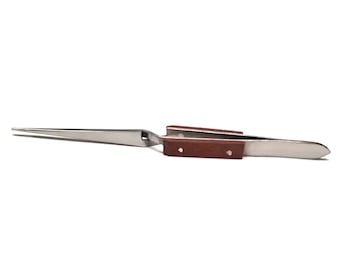 Fiber Grip Tweezers Cross Locking Straight 6-1/2" Self Closing Jewelry Soldering