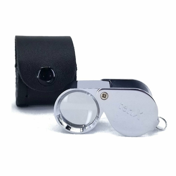 10x-18mm Silver Triplet Jewelers Loupe With Leather Case 