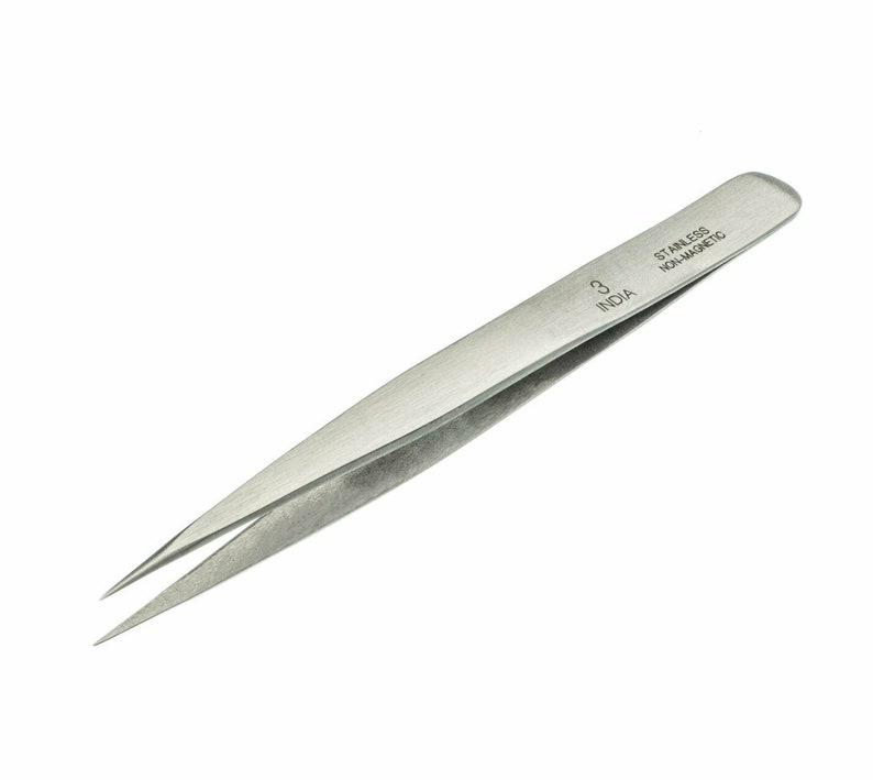 SE Tweezers Fine Point Style #3 NON-Magnetic Stainless 4-34 Parts Pick-Up