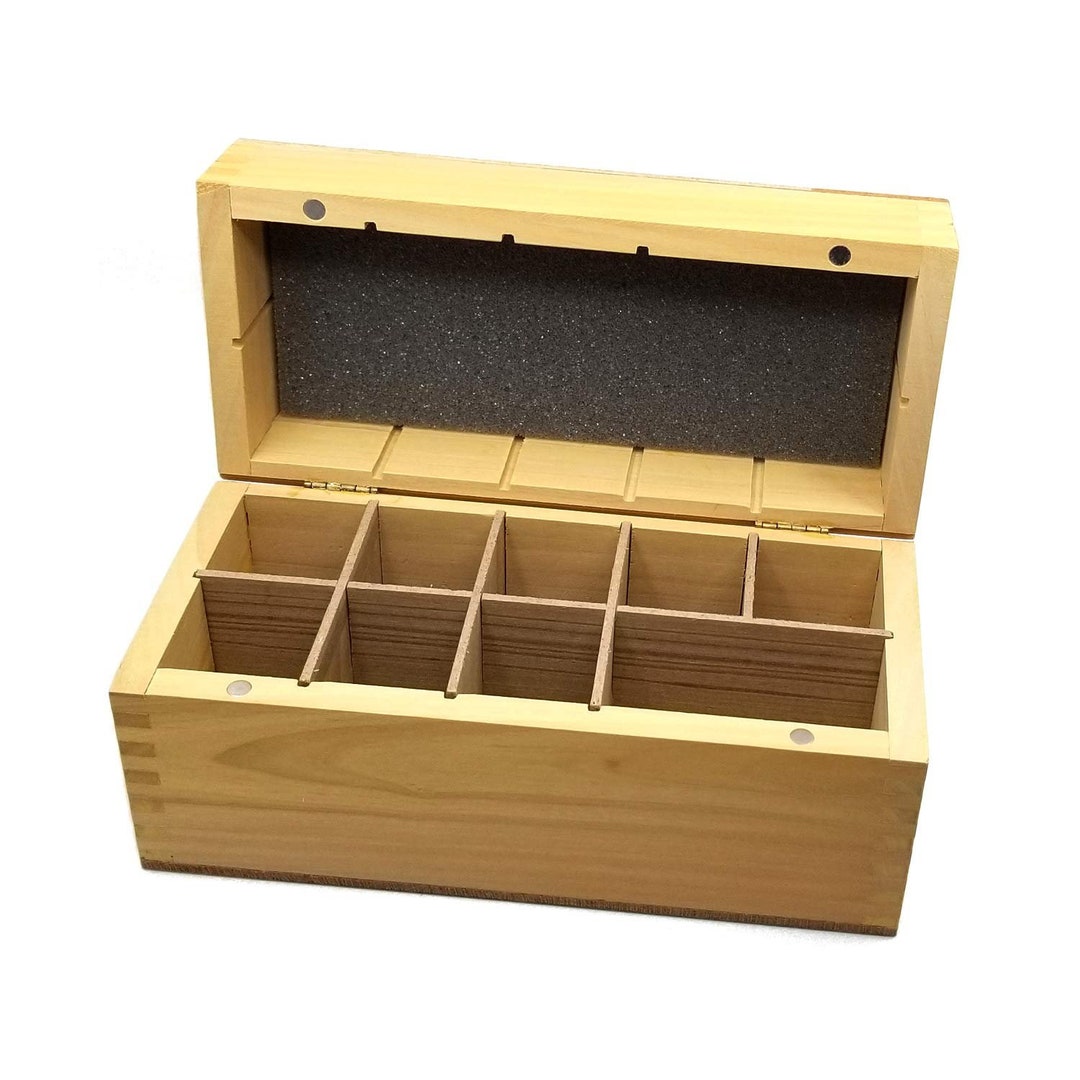 Wooden Storage Box 7 Compartments for Gold Testing Acid and Stone Test  Kit(Box Only)