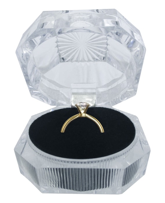 24pcs Wholesale Lots Plastic Clear Crystal Jewelry Ring Display