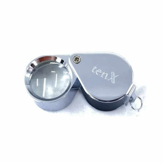 10x-18mm Silver Triplet Jewelers Loupe With Leather Case 