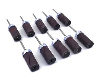 Abrasive Roll Mounted on Mandrel Stone Metal Polishing Sanding 600 Grit 10 Pack