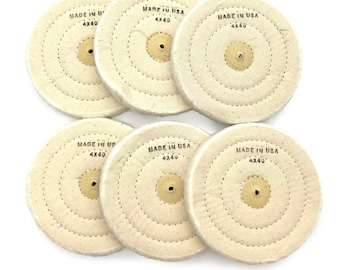 Foredom Fine Weave Muslin Buff Wheel 4" dia. / 40 ply - Brand New A-CBF4 6-Pack