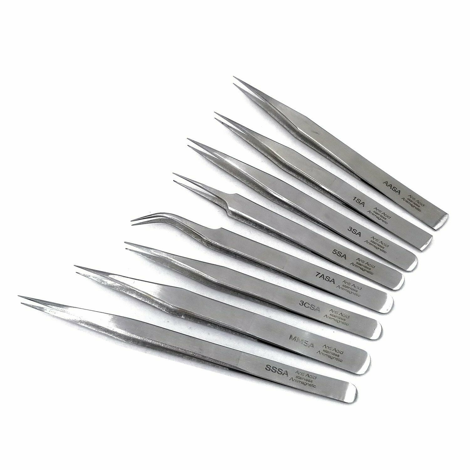 Fine Tip Tweezers No. AA Stainless Steel Magnetic Tweezer 