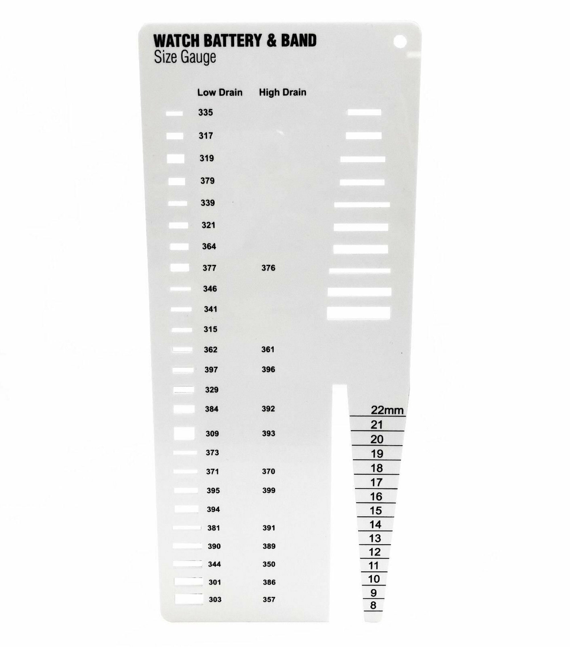 watch battery band gauge chart sizer repair renata energizer etsy ireland