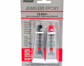 Vigor Jewelers Epoxy 2 Part - 12.0451 - Clear and Colorless Sets in 4 Minutes