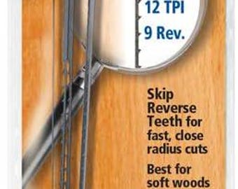 Olson Saw PG45502 PGT Precision Ground Scroll Saw Blade, TPI-12,9 Reverse, Skip Reverse Teeth, Pack of 6