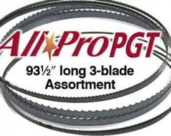 Olson Saw APG80093DB [3/16, 1/4, 5/8] by 0.025 by 93-1/2-Inch All Pro PGT Band [10, 6, 3 TPI]  [Regular, Hook, Hook] Saw Blades (Pack of 3)