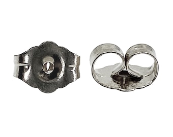 2 PC ( 1 Pair ) Sterling Silver Jewelry Friction Earring Backs Medium and Heavy Weight