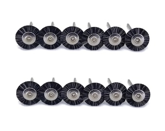 3/4" Mounted Soft Brush Bristle Wheel Rotary Mandrel Shank  - Pack of 12pcs