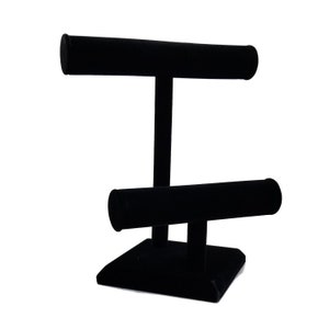 Black Velvet T-Bar Necklace & Bracelet Jewelry Display