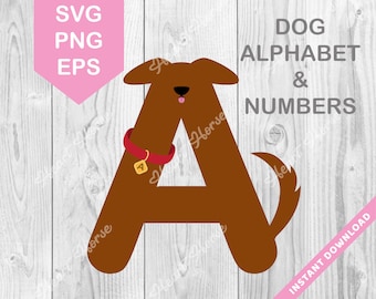 Dog alphabet, dog lettering, nursery alphabet, dog font, animal letters, cute dog svg - 36 files