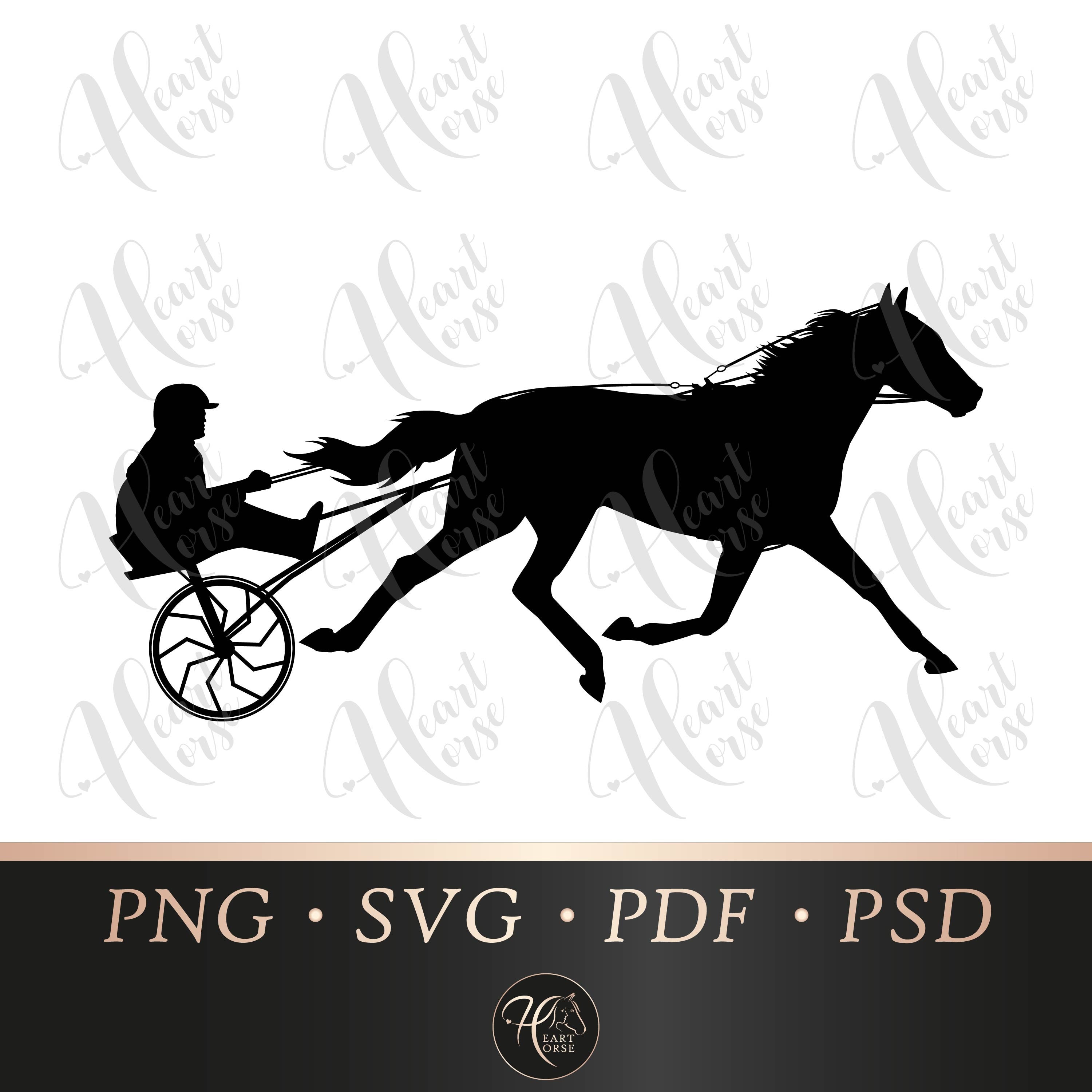 Download Harness Racing Silhouette Harness Racing Svg Horse Pacer Etsy
