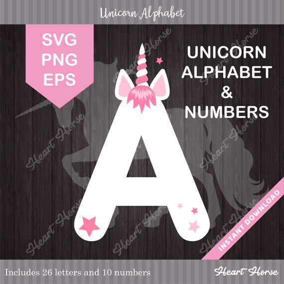Download White Unicorn Alphabet Unicorn Svg Unicorn Font Unicorn Etsy