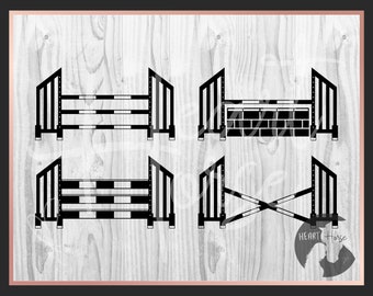 Equestrian Show Jump Silhouette Set: SVG Cut Files (Digital Download)