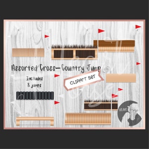 Conjunto de clipart de salto de cavalo cross-country, clipart de salto de cavalo, clipart de eventos - 8 arquivos