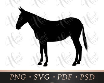 Mule silhouette svg, mule graphic, mule illustration, mule svg cut file