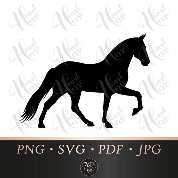 Tennessee silhouette de cheval de marche - RIDERLESS, graphique naturel de cheval gaited, clipart d’exposition de cheval, art équestre de clip