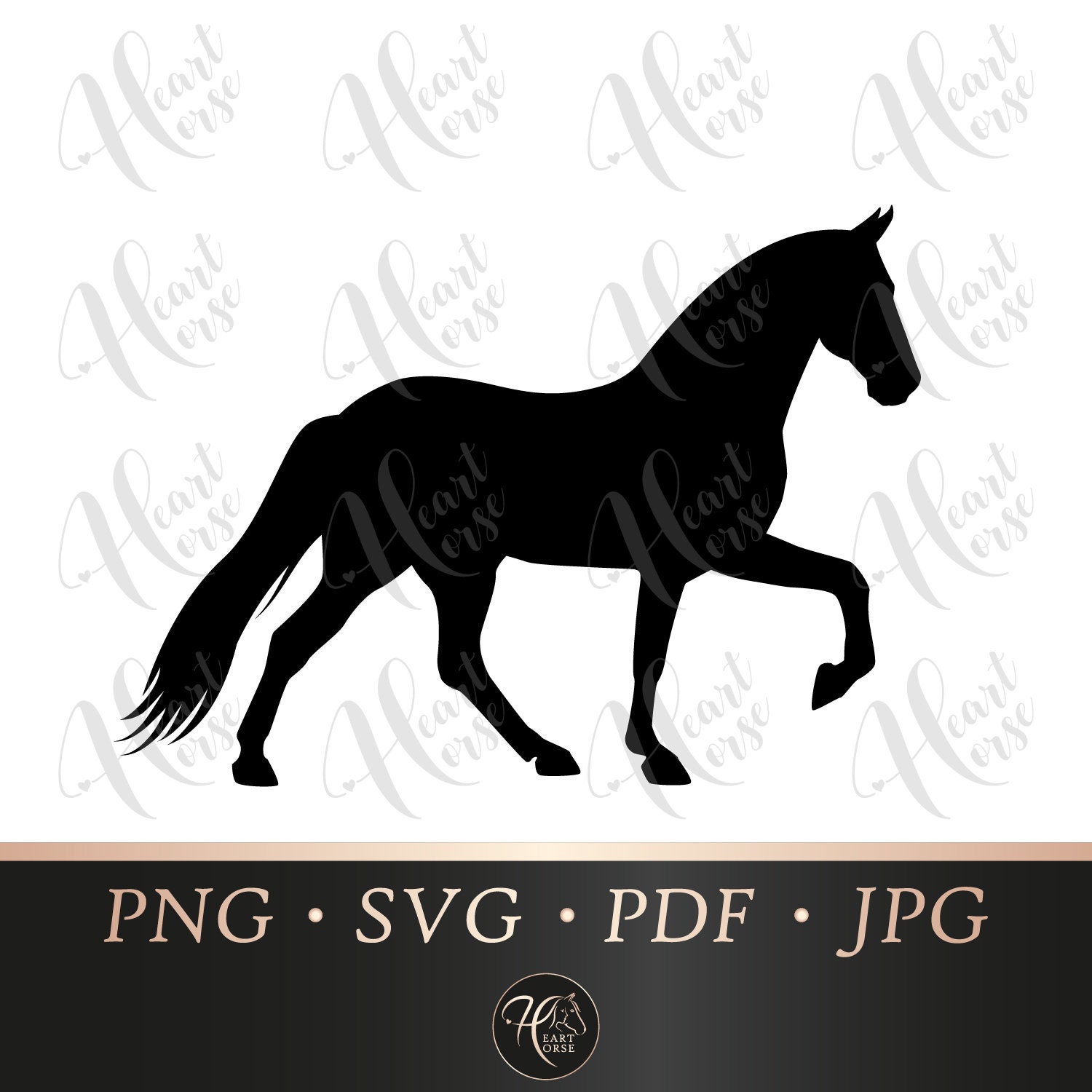 Tennessee Walking Horse Silhouette RIDERLESS, Natural Gaited Horse