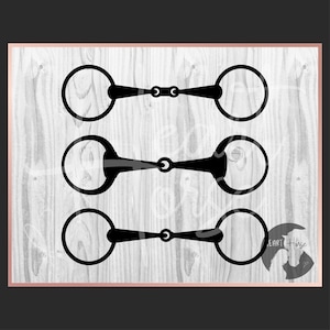 Trense Bit Silhouette Set: Reitlogo, Reiten SVG (Digitale Datei)
