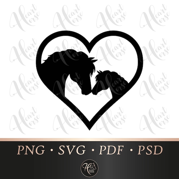 Download Mare And Foal Svg Heart Horse