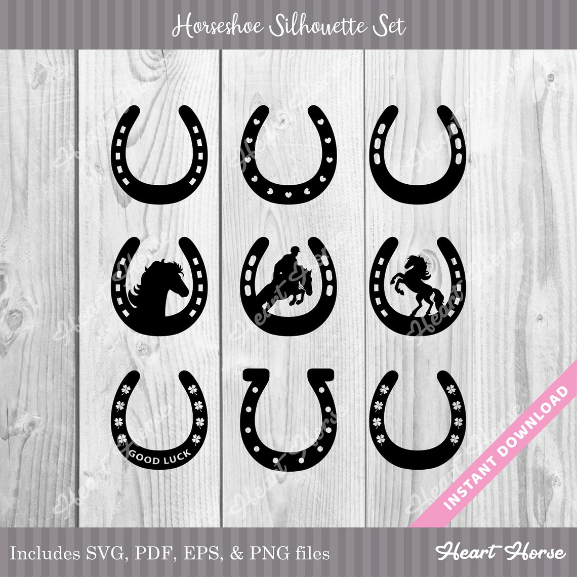 Horseshoe Svg Horseshoe Silhouette Svg Wedding Svg Good Etsy