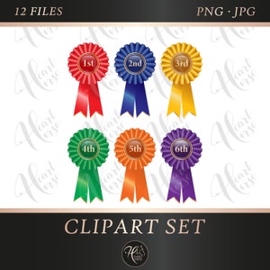 Rosette clipart, horse show rosettes, ribbon clipart, equestrian clipart