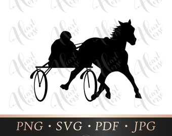 Harness racing silhouette, harness racing svg, horse pacer svg, pacing svg, trotting racing svg