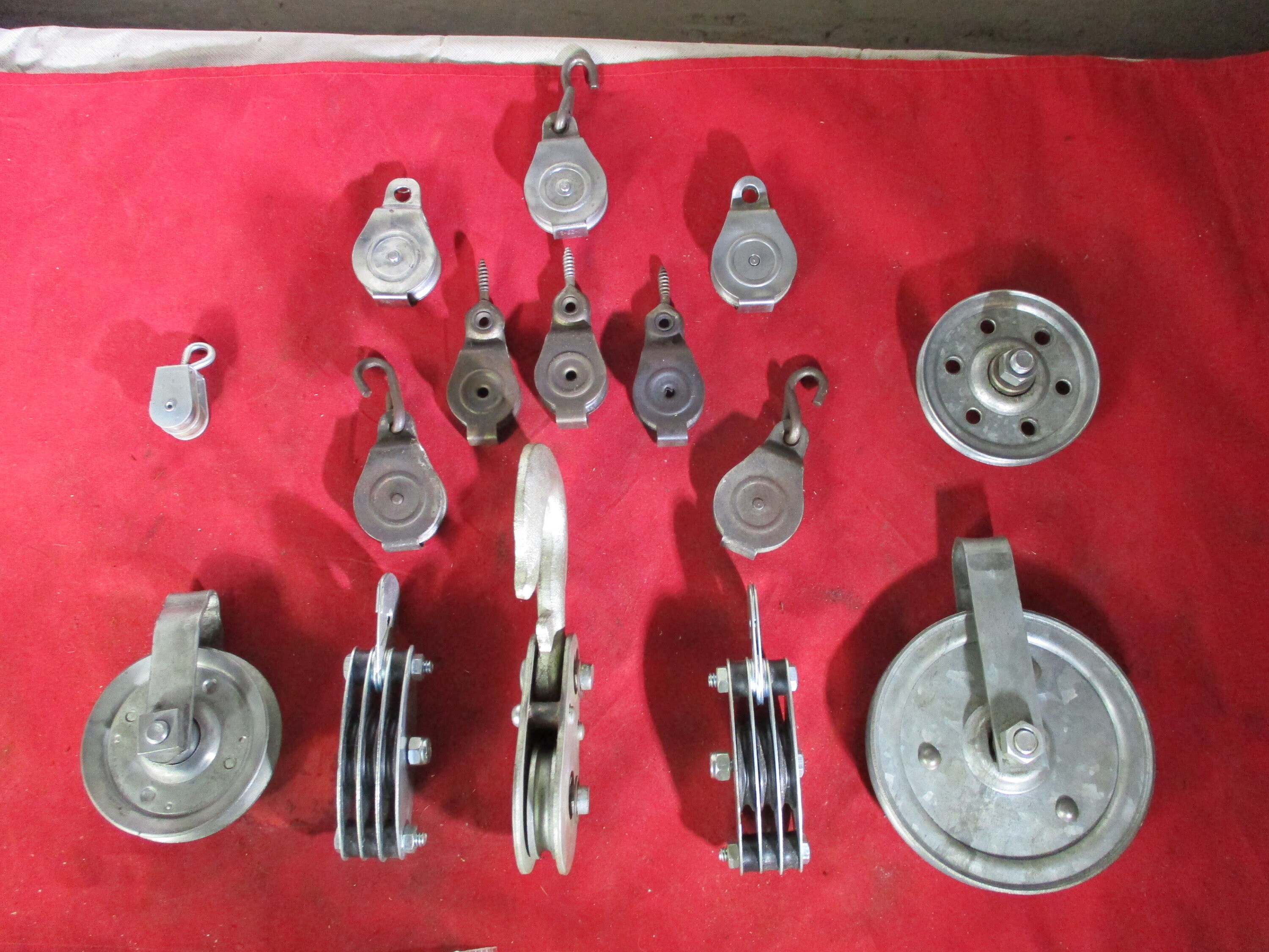 Lot of 15 Pulleys. 2 Triple Pulleys. 1 Double Pulley. 1 Large Etsy