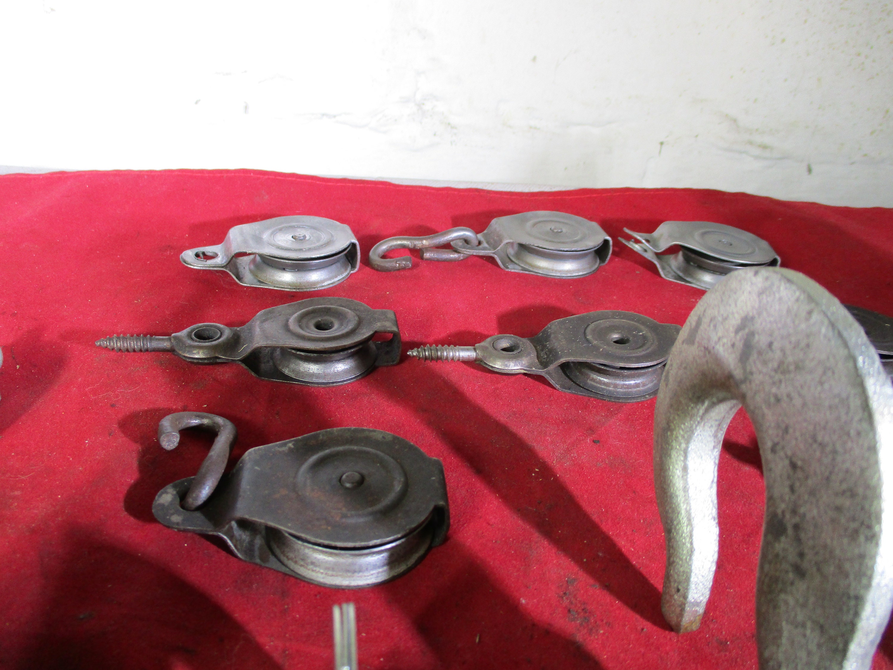 Lot of 15 Pulleys. 2 Triple Pulleys. 1 Double Pulley. 1 Large Etsy