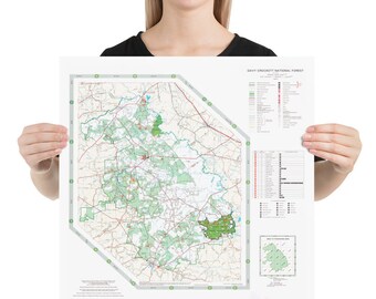 Davy Crockett National Forest Karte (2009) Texas Woodland Reserve Atlas Poster