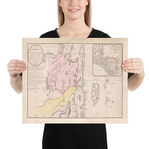 古いベリーズの地図 (1786) ヴィンテージ 中央アメリカ国別地図帳ポスター