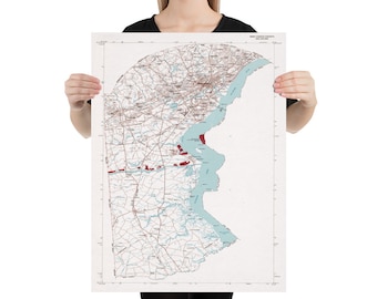 Old New Castle County DE Map (1979) Vintage Northern Delaware Atlas Poster